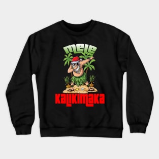 Mele Kalikimaka Christmas Santa Shaka Hawaii Crewneck Sweatshirt